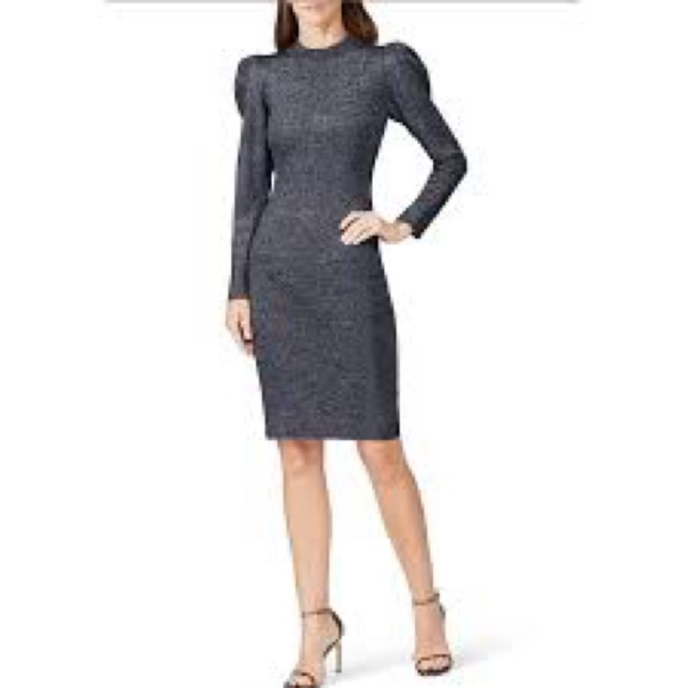 Sachin & Babi Metallic Knit Crew Neck Sheath